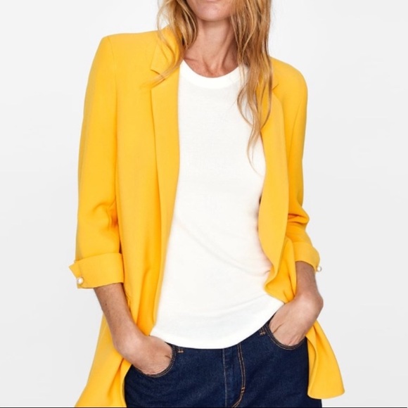Zara Jackets & Blazers - ZARA yellow oversized blazer - NEVER WORN